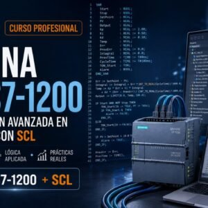 Portada del curso profesional de programación SCL para PLC S7-1200 en TIA Portal de Ausoin Training
