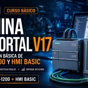Portada del curso básico de TIA Portal V17 con PLC S7-1200 y HMI Basic de Ausoin Training