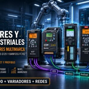Portada del curso avanzado de variadores, redes industriales y PLC Siemens S7-1200 de Ausoin Training