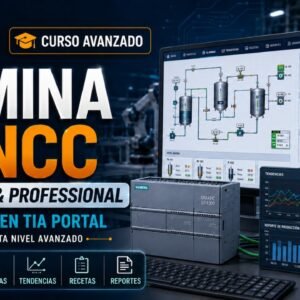 Portada del curso avanzado de WinCC Advanced y WinCC Professional para SCADA en PC con PLC Siemens S7-1200 de Ausoin Training