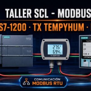 Portada del taller SCL Modbus RTU con PLC S7-1200, TX Tempyhum y PM3100 de Ausoin Training