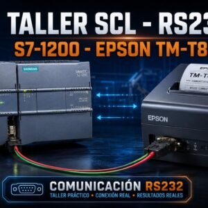 Portada del taller SCL RS232 con PLC Siemens S7-1200 y Epson TM-T88V de Ausoin Training
