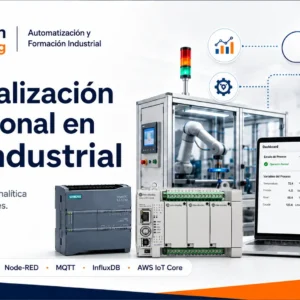 Especialización profesional en IIoT Industrial de Ausoin Training con PLC S7-1200, Micro850, Node-RED, MQTT, InfluxDB y AWS IoT Core